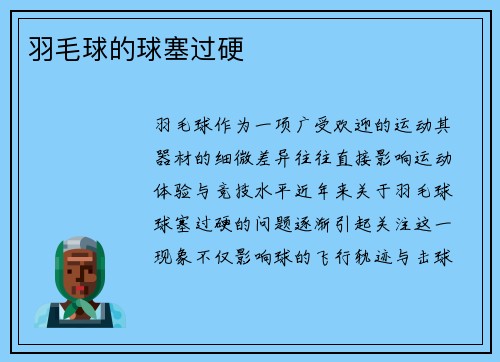 羽毛球的球塞过硬